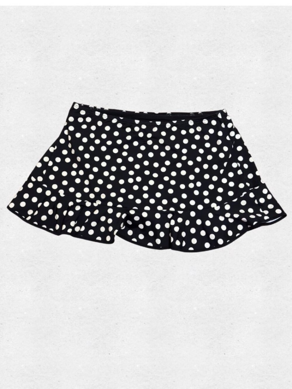 Black White Polka Dot Bathing Suit Skort Plus Size 16W Lands End Bikini Bottoms